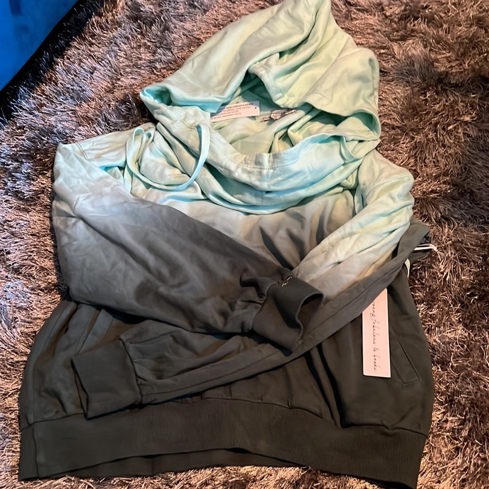 Young fabulous and broke Cowl neck crop hoodie
